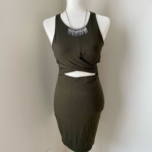 Deep green cutout dress!